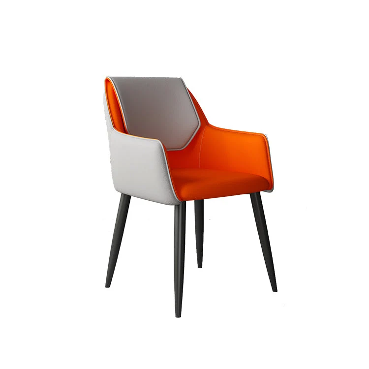 Modern design armleuningen, stevige rugleuning, leren eetkamerstoel Clearhalo