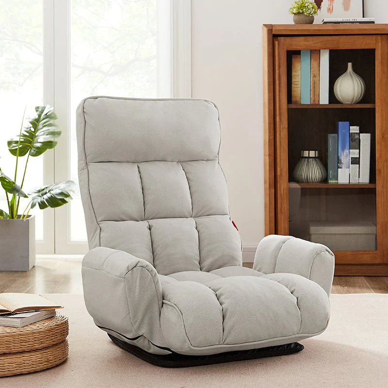 Modern en eigentijds standaard fauteuil metaal kunstleer effen kleur draaibare basis Clearhalo