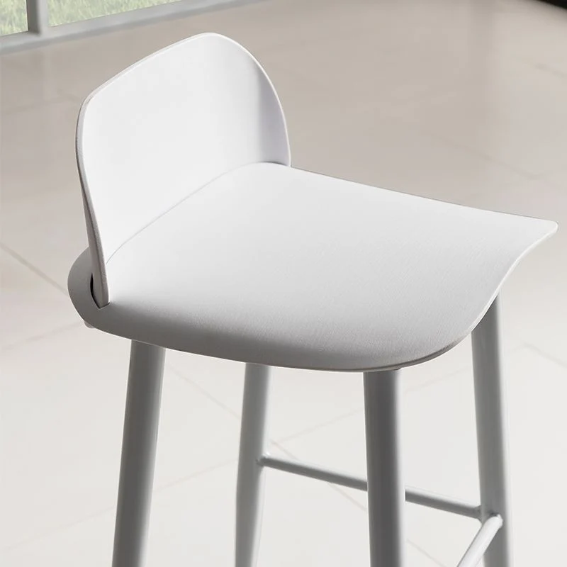 Modern Style Metal Bar Stool Plastic Low Back Counter Stool Indoor Clearhalo