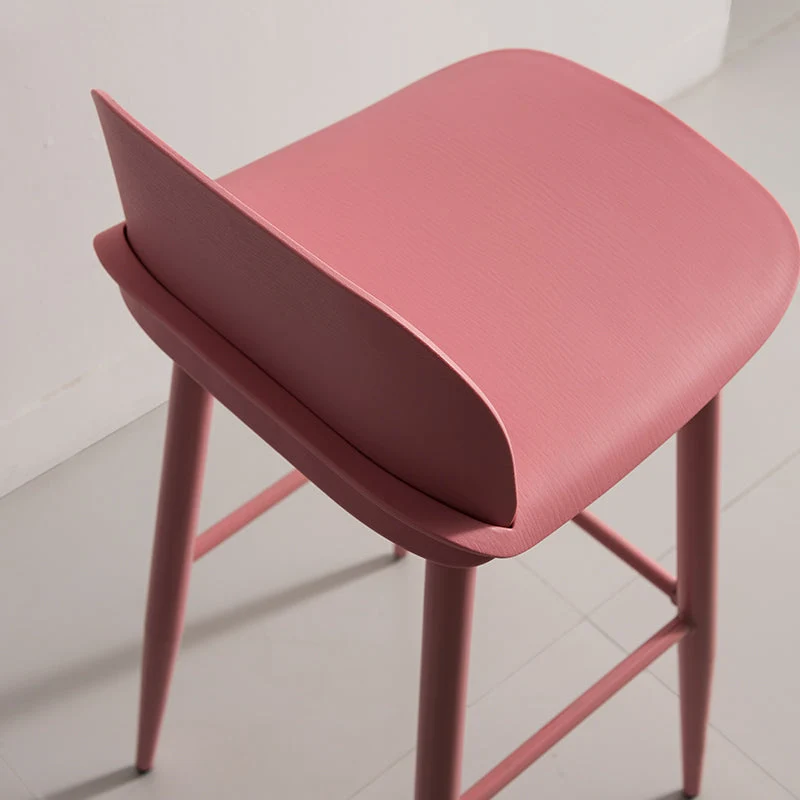 Modern Style Metal Bar Stool Plastic Low Back Counter Stool Indoor Clearhalo