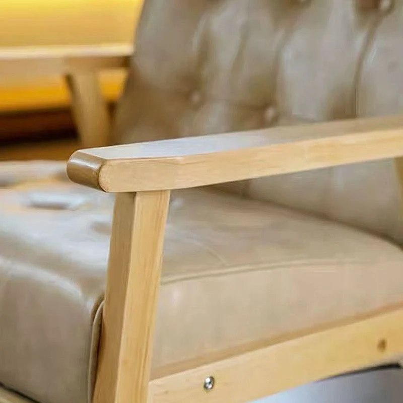 Moderne 25,5-inch W-fauteuil van kunstleer met vier basispoten en getufte rugleuning voor op kantoor Clearhalo
