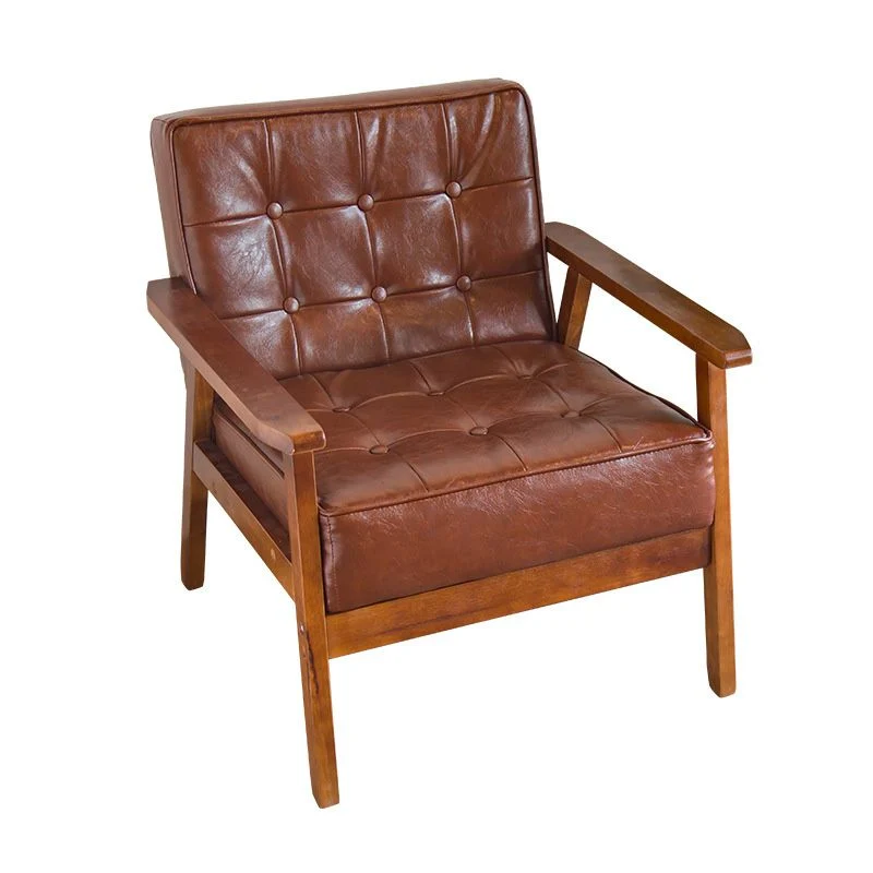 Moderne 25,5-inch W-fauteuil van kunstleer met vier basispoten en getufte rugleuning voor op kantoor Clearhalo