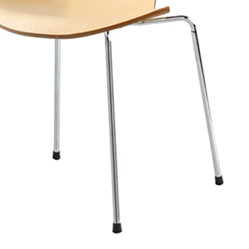 Moderne, armloze bijzetstoel vervaardigd uit hout, stapelbare eetkamerstoelen Clearhalo