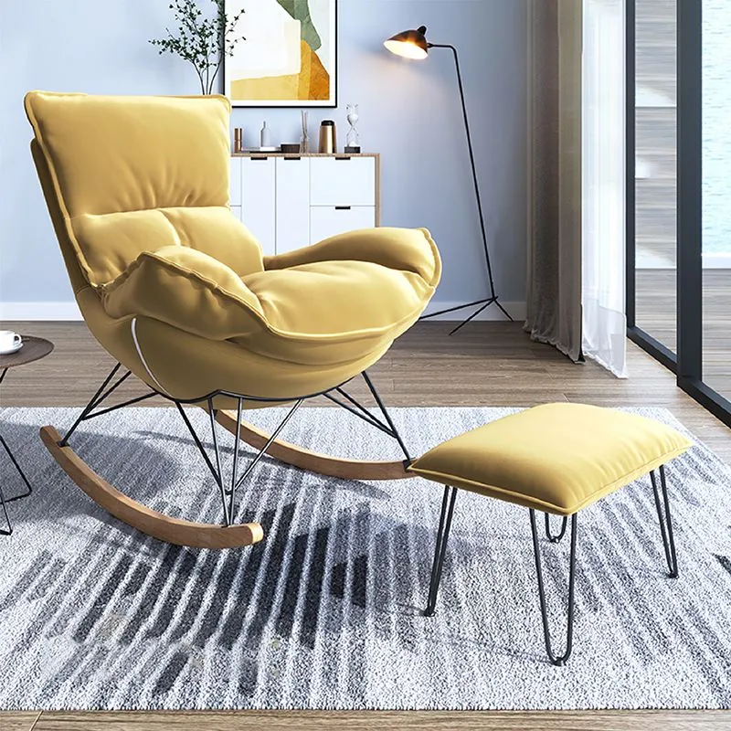 Moderne armloze fauteuil van kunstleer en Velet-loungestoel met hoge rugleuning Clearhalo