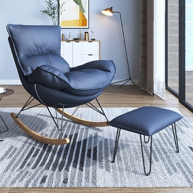 Moderne armloze fauteuil van kunstleer en Velet-loungestoel met hoge rugleuning Clearhalo