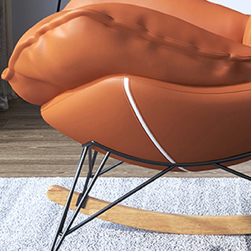 Moderne armloze fauteuil van kunstleer en Velet-loungestoel met hoge rugleuning Clearhalo
