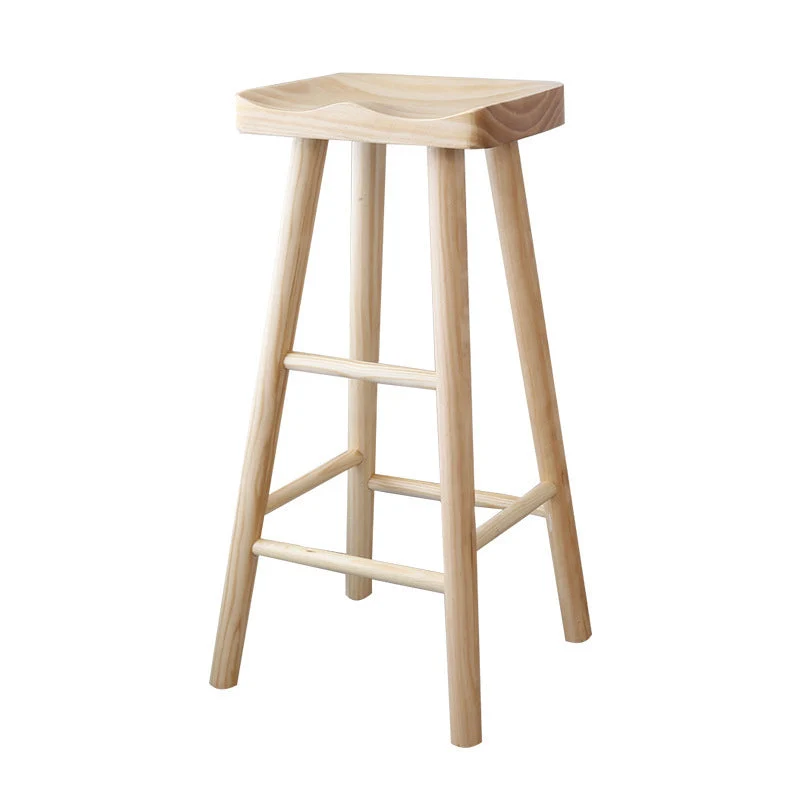 Moderne armloze massief houten barkruk, binnen, rugloze, voorgevormde zitkruk Clearhalo