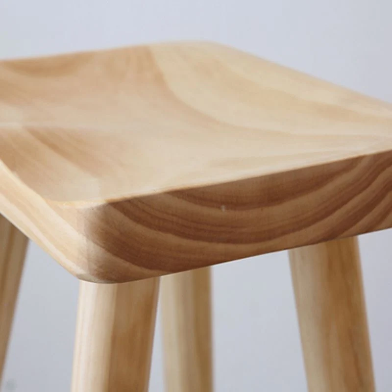 Moderne armloze massief houten barkruk, binnen, rugloze, voorgevormde zitkruk Clearhalo