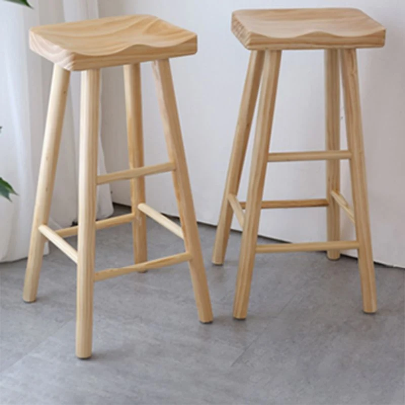 Moderne armloze massief houten barkruk, binnen, rugloze, voorgevormde zitkruk Clearhalo