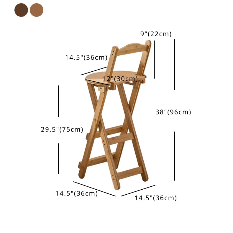 Moderne armloze rugleuning tegenkruk Houten slaapkamerbarkruk met houten zitting en pedaal Clearhalo