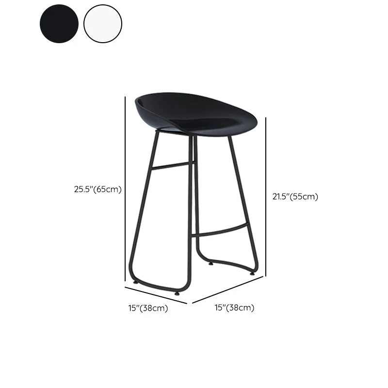 Moderne armloze rugleuning tegenkruk, ijzeren barkruk met acryl zitting en pedaal voor bar Clearhalo