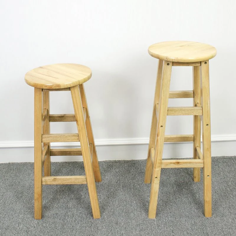 Moderne armloze, rugloze tegenkruk, houten melktheewinkelbarkruk met houten zitting Clearhalo