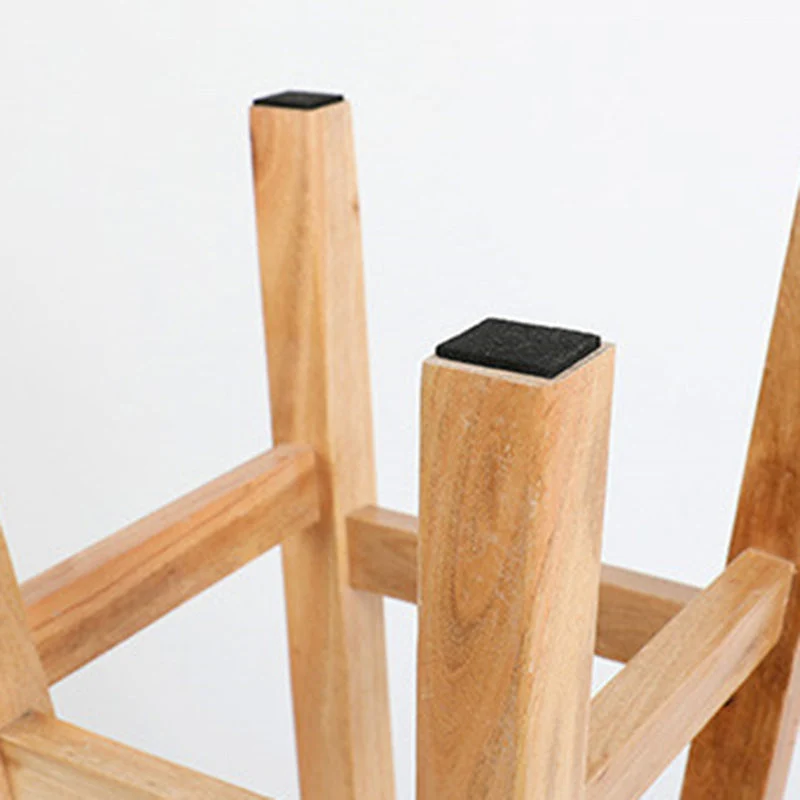 Moderne armloze tegenkruk Houten barkruk met houten zitting en pedaal Clearhalo