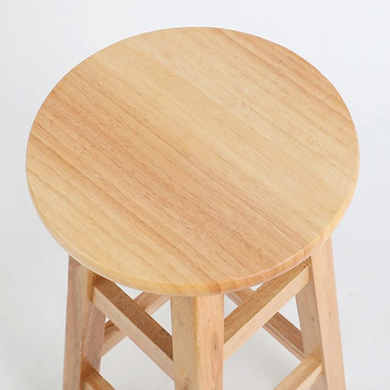 Moderne armloze tegenkruk Houten barkruk met houten zitting en pedaal Clearhalo