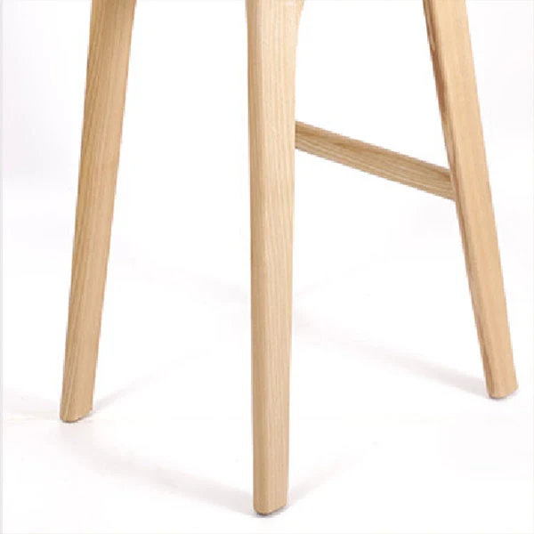 Moderne armloze tegenkruk met rugleuning, houten barkruk met voetsteun Clearhalo