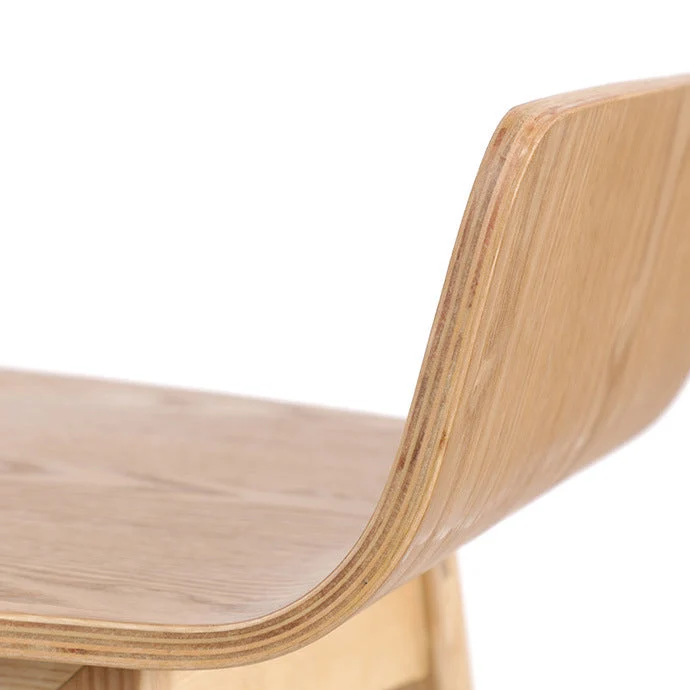 Moderne armloze tegenkruk met rugleuning, houten barkruk met voetsteun Clearhalo