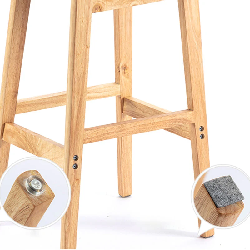 Moderne armloze tegenkruk met rugleuning, houten dessertbarkruk met kussen en pedaal Clearhalo