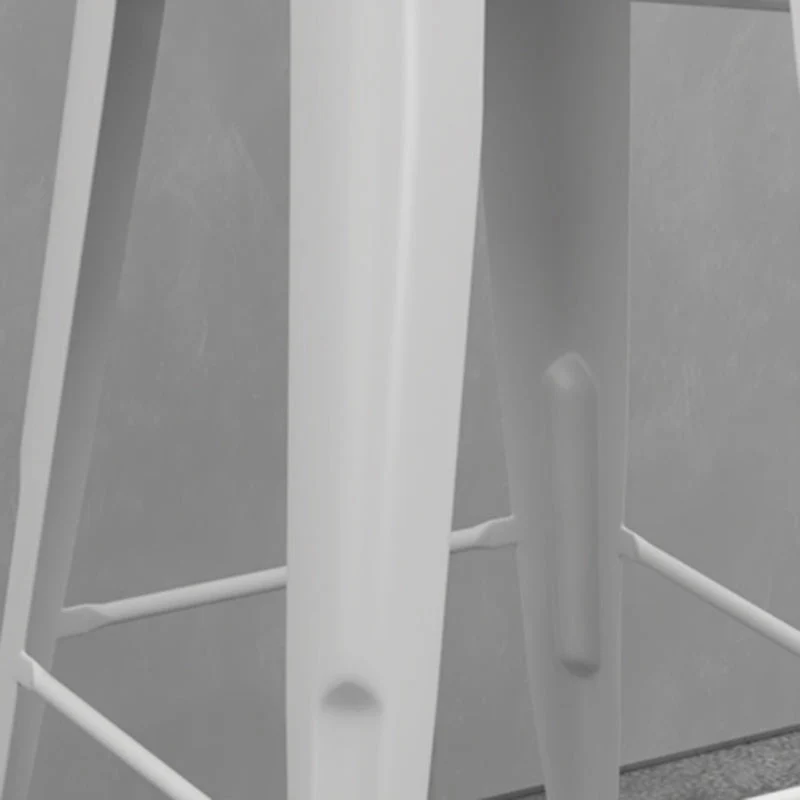 Moderne armloze vierkante barkruk met lage rugleuning en metalen poten Clearhalo
