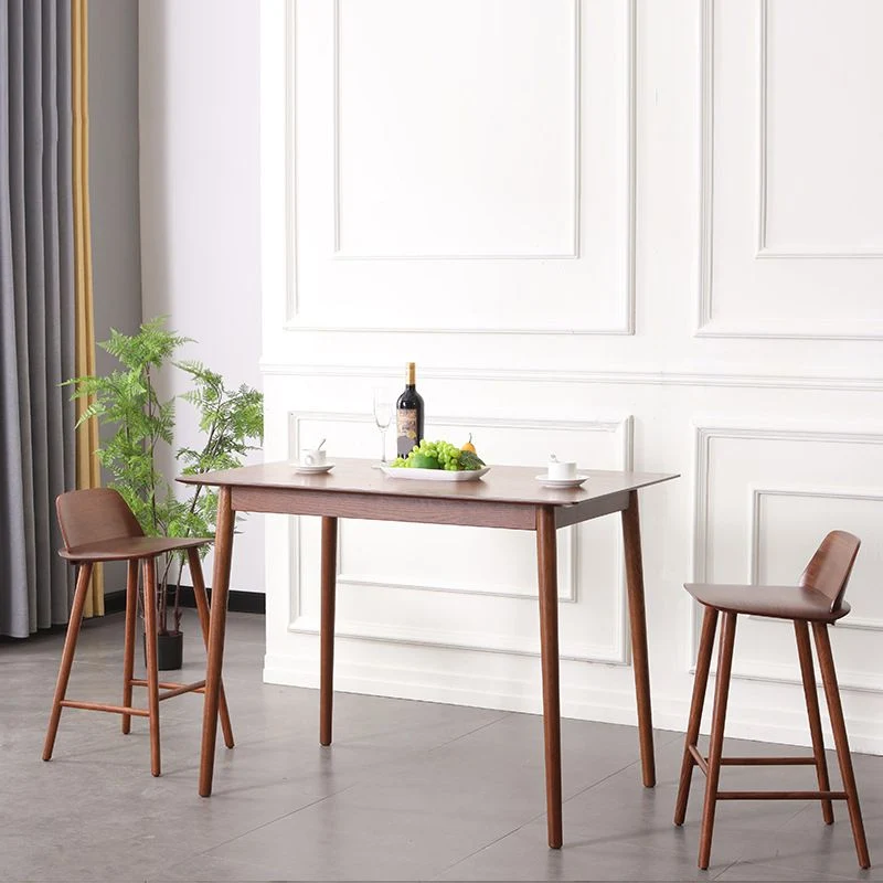 Moderne barkruk met lage rugleuning, houten barkruk met houten poten Clearhalo