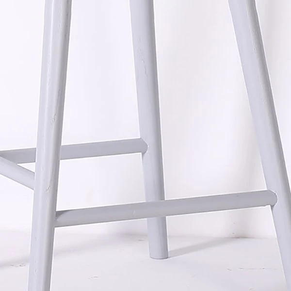 Moderne barkruk met lage rugleuning, houten barkruk met houten poten Clearhalo