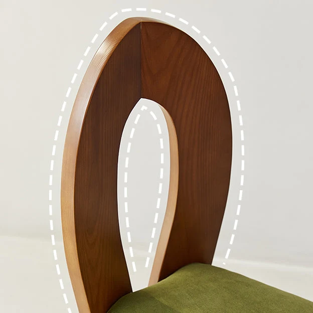 Moderne bijzetstoel fluwelen eetstoel met houten onderstel voor woonkamer Clearhalo