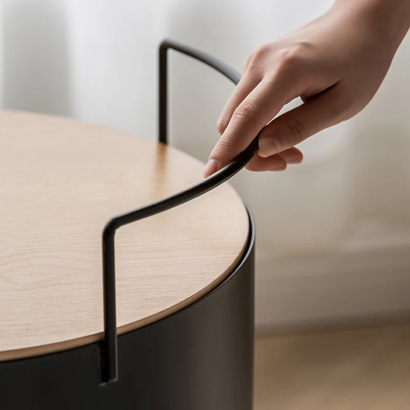Moderne bijzettafel met gekruiste poten, afneembare ronde banktafel met opbergruimte Clearhalo