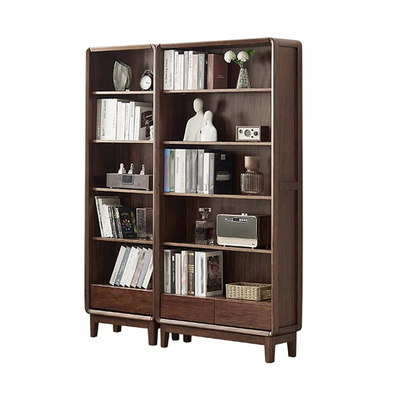 Moderne boekenkast met gesloten achterkant, standaard massief houten boekenkast met lades Clearhalo