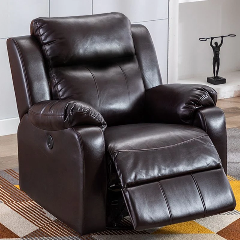 Moderne 90 cm brede standaard draaibare leren fauteuil met draaibare schommelstoel Clearhalo