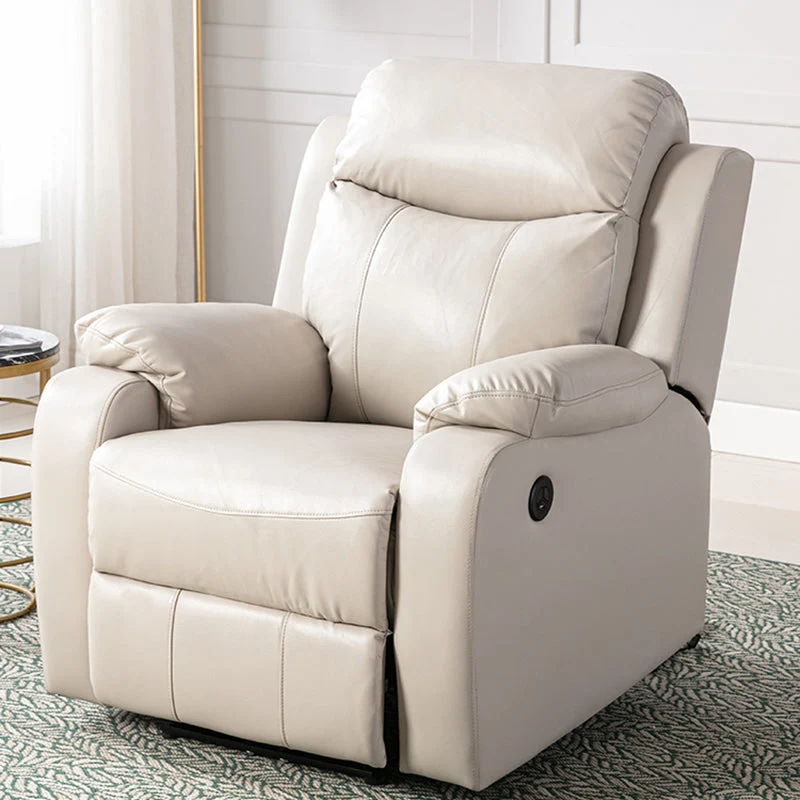 Moderne 90 cm brede standaard draaibare leren fauteuil met draaibare schommelstoel Clearhalo