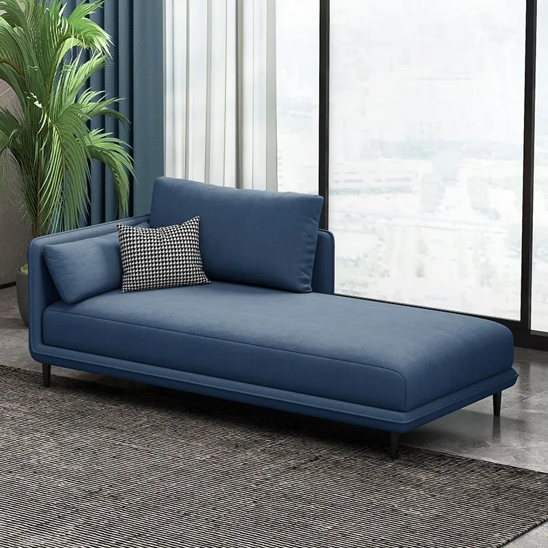 Moderne eenarmige chaise longue van kunstleer, stoel met vierkante armleuningen Clearhalo