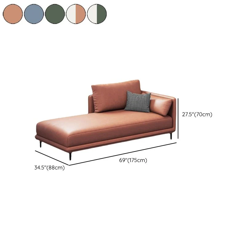 Moderne eenarmige chaise longue van kunstleer, stoel met vierkante armleuningen Clearhalo