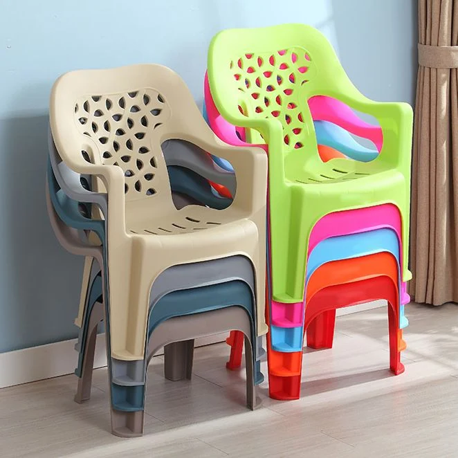Moderne eetfauteuil voor binnen, kunststof stapelbare eetkamerstoelen Clearhalo