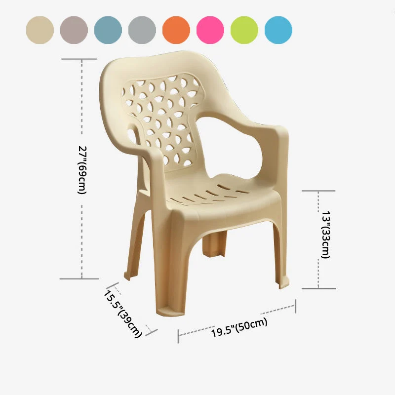Moderne eetfauteuil voor binnen, stapelbare kunststof eetkamerstoelen Clearhalo