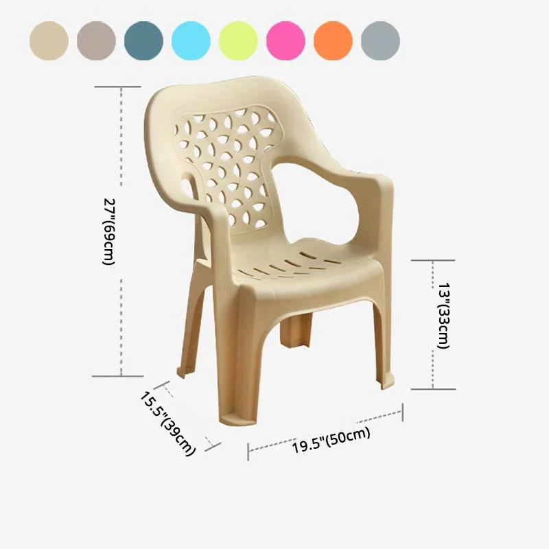 Moderne eetfauteuil voor binnen, stapelbare kunststof eetfauteuils voor thuis Clearhalo
