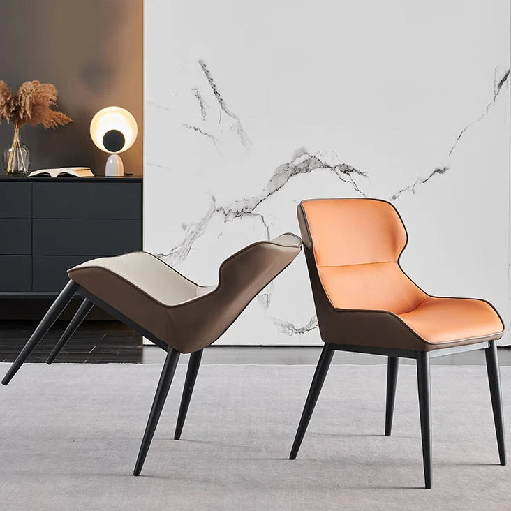 Moderne eetkamer zijstoelen kunstleer armloze stoelen voor thuis Clearhalo