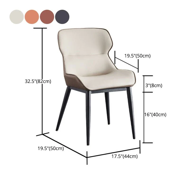 Moderne eetkamer zijstoelen kunstleer armloze stoelen voor thuis Clearhalo