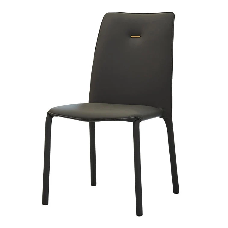 Moderne eetkamerstoel Armloze stoelen met metalen poten voor thuis Clearhalo