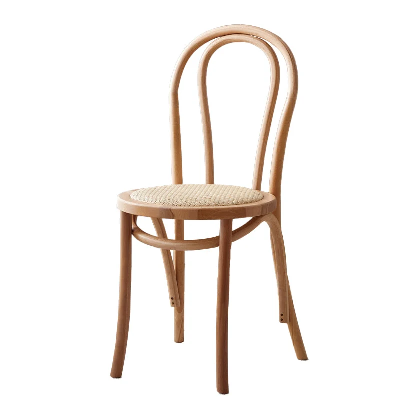 Moderne eetkamerstoel van massief hout met Windsor rugleuning, keukeneetkamerstoel Clearhalo