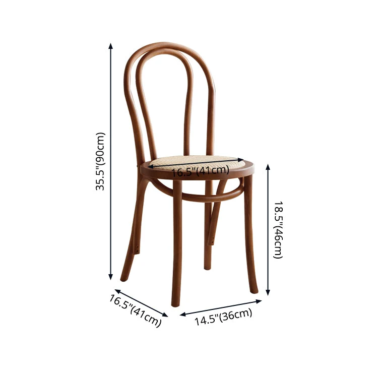 Moderne eetkamerstoel van massief hout met Windsor rugleuning, keukeneetkamerstoel Clearhalo
