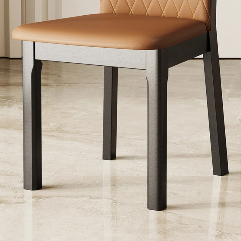 Moderne eetkamerstoel van rubberwood, kunstleer, stevige rugleuning Clearhalo