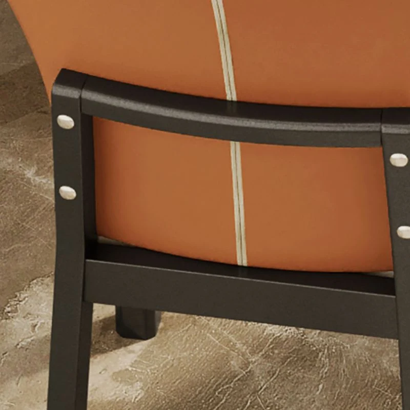 Moderne eetkamerstoel van rubberwood, kunstleer, stevige rugleuning Clearhalo