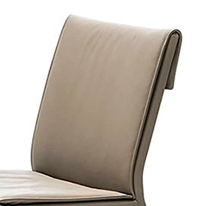 Moderne eetkamerstoelen Armloze stoel met metalen poten voor keuken Clearhalo