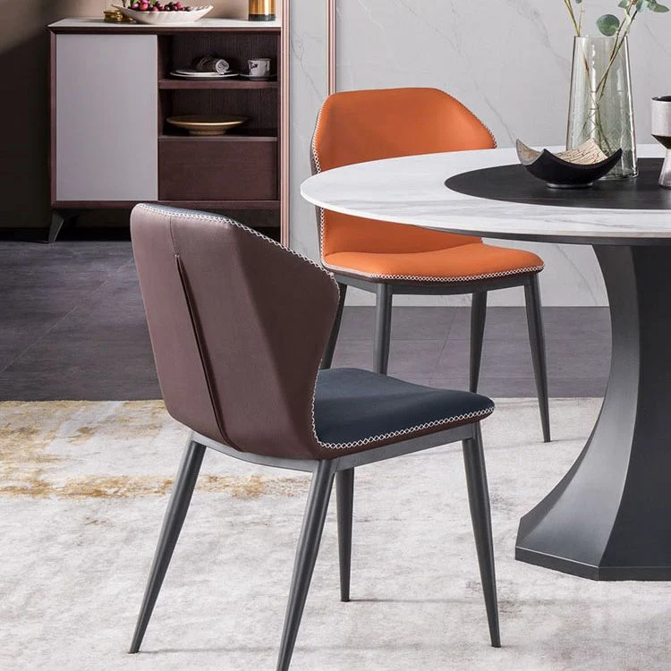 Moderne eetkamerstoelen kunstleer bijzetstoelen zonder armleuning voor eetkamer Clearhalo