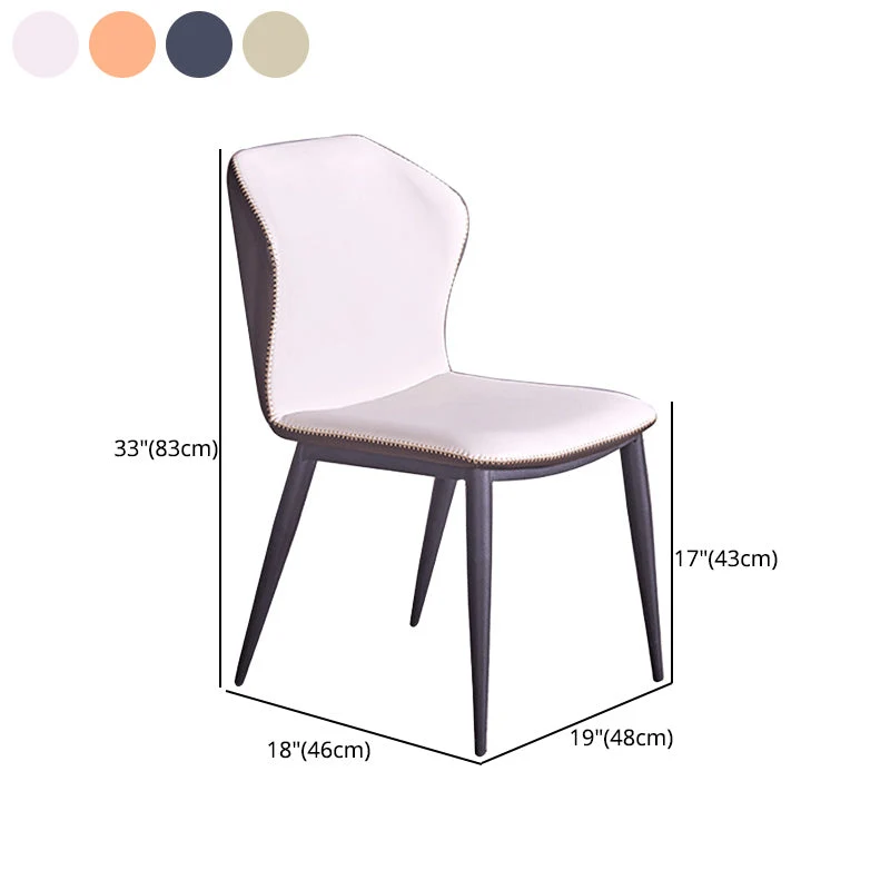 Moderne eetkamerstoelen kunstleer bijzetstoelen zonder armleuning voor eetkamer Clearhalo