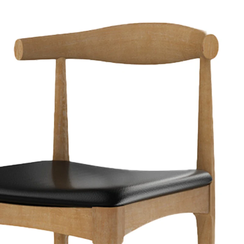 Moderne eetkamerstoelen met open rug Armloze zijstoelen met houten poten Clearhalo