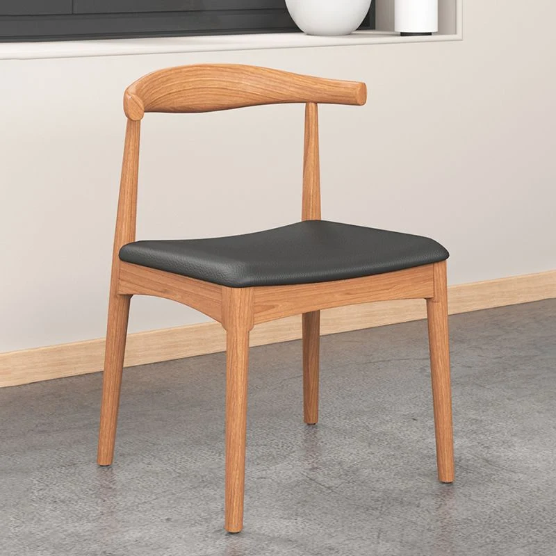 Moderne eetkamerstoelen met open rug Armloze zijstoelen met houten poten Clearhalo