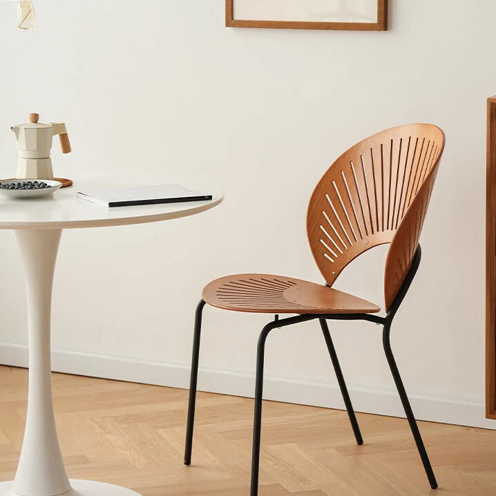 Moderne eetkamerstoelen zonder armleuningen, massief hout, Windsor eetkamerstoel met rugleuning Clearhalo