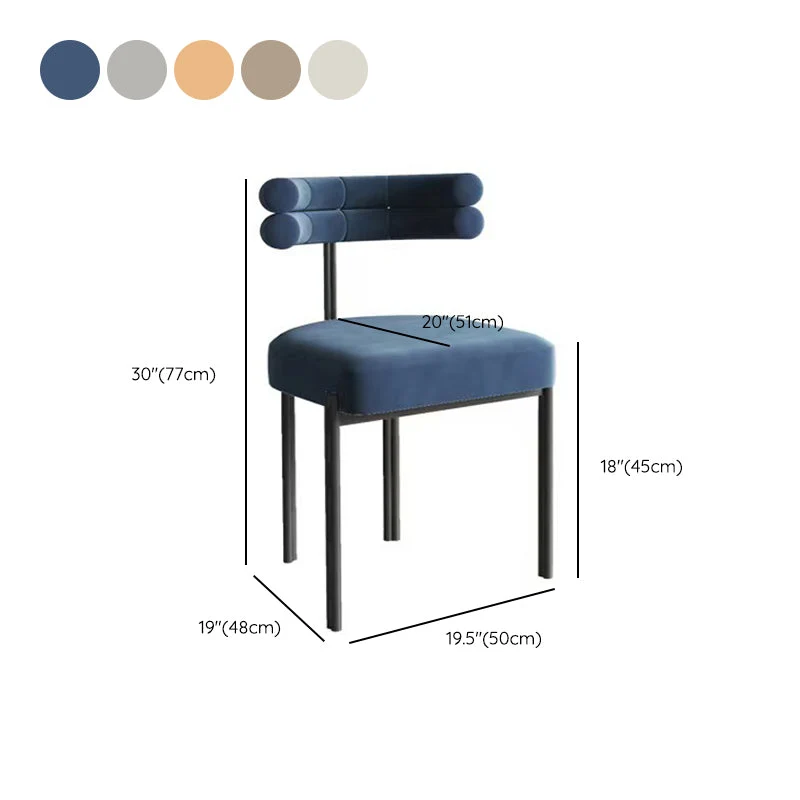 Moderne eetkamerstoelen zonder armleuningen, thuiskeuken, fluwelen bijzetstoelen Clearhalo
