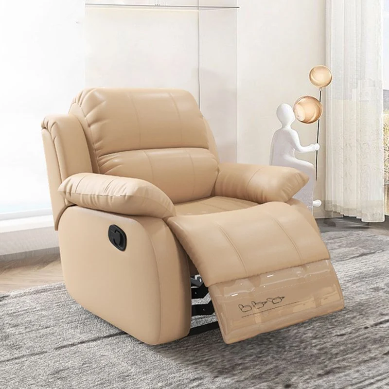 Moderne fauteuil met lendensteun, standaard fauteuil van echt leer Clearhalo