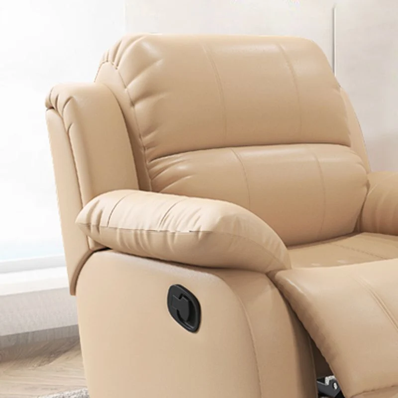 Moderne fauteuil met lendensteun, standaard fauteuil van echt leer Clearhalo